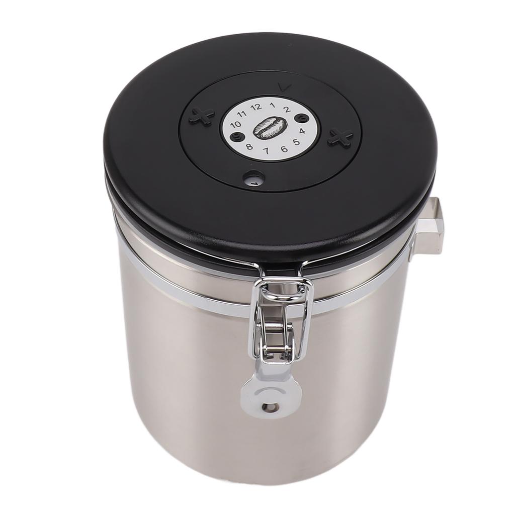 1.5L Coffee Canister Coffee Container with Scoop Date Tracker Stainless Steel Versatile Airtight