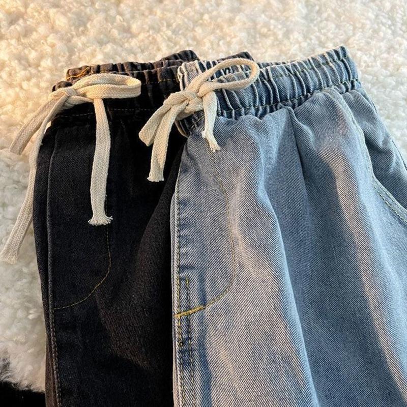 Blugi harem largi, casual, pentru femei, primăvară, toamnă, elastici, talie înaltă, pantaloni largi din denim, moda coreeană, supradimensionate, 100 kg, vintage, vaqueros