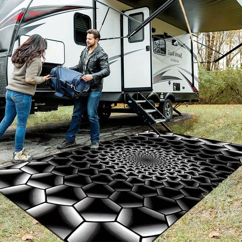1pc Black White Diamond Geometric Area Rug, Versatile All Season Decor, Ideal Gift, Perfect for Patio Poolside Balcony Bedroom