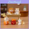 Adorable Resin Lucky Orange Cat Figurine Blind Box Creative Desktop Decoration