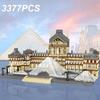 Louvre Modelové stavebnice Světově proslulé atrakce Architektonický model Cihličky Stolní dekorace Dětská hračka Vánoční Dárky pro kluky