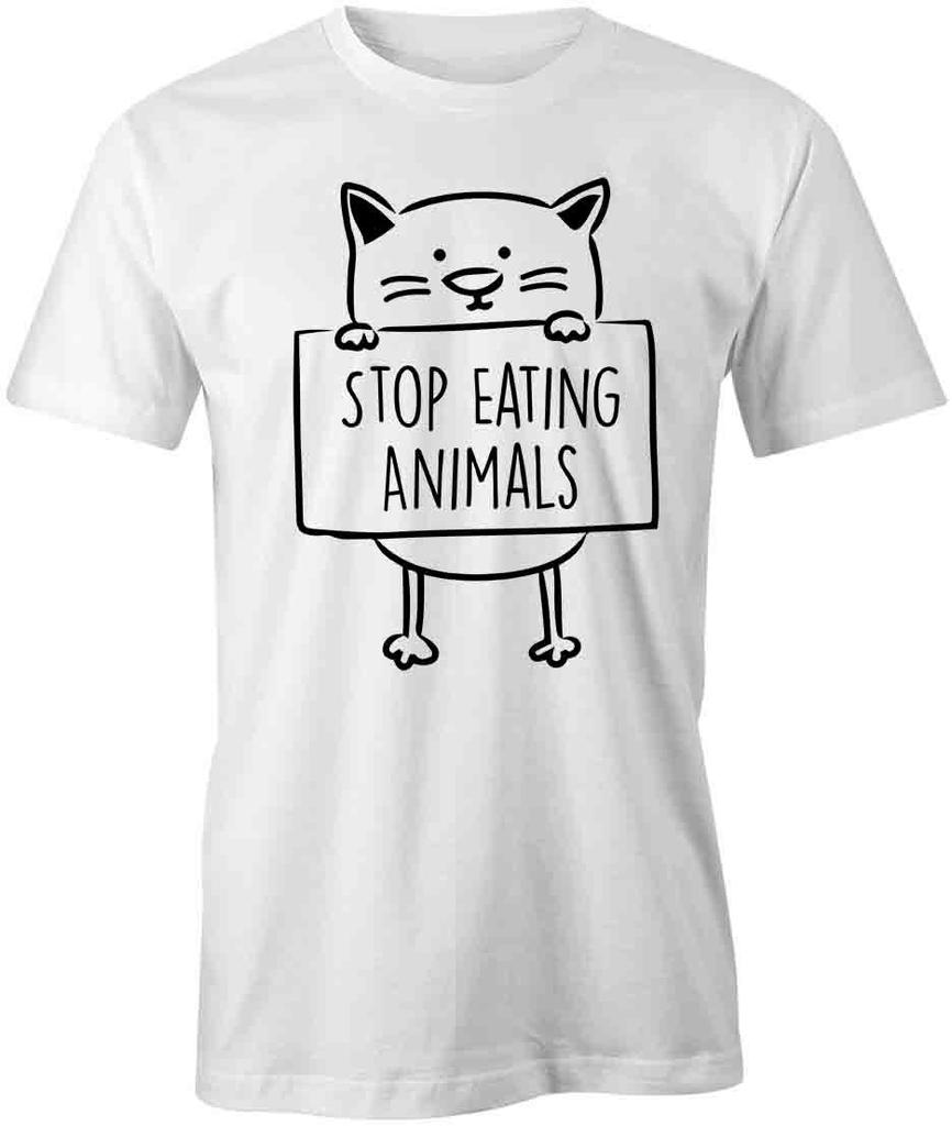 STOP EATING ANIMALS TShirt Tee Short-Sleeved Cotton VEGAN CLOTHING S1WSA202