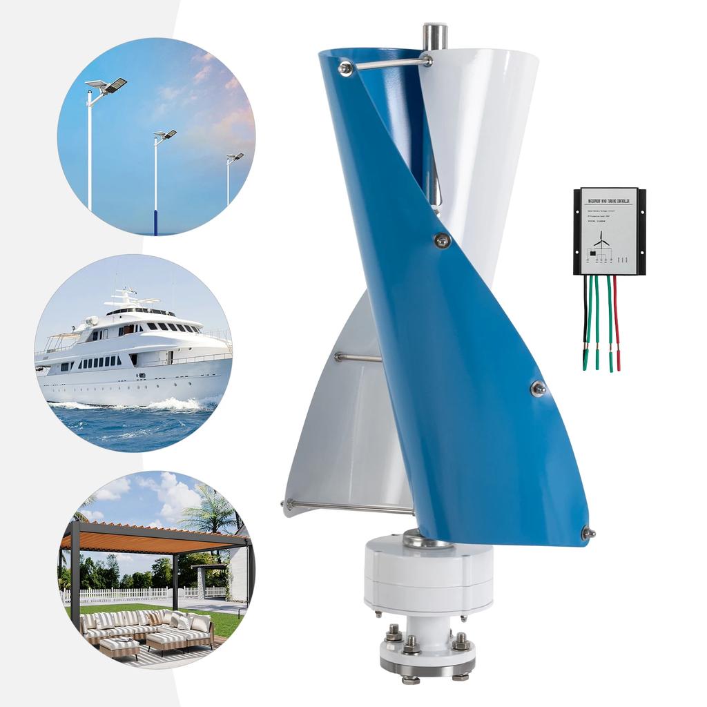 500W Windturbinengenerator-Kit Windturbine 500W 42,65ft/s 2 Blätter Vertikalachsen-Windturbinengenerator Heimwindmühlen-Kit