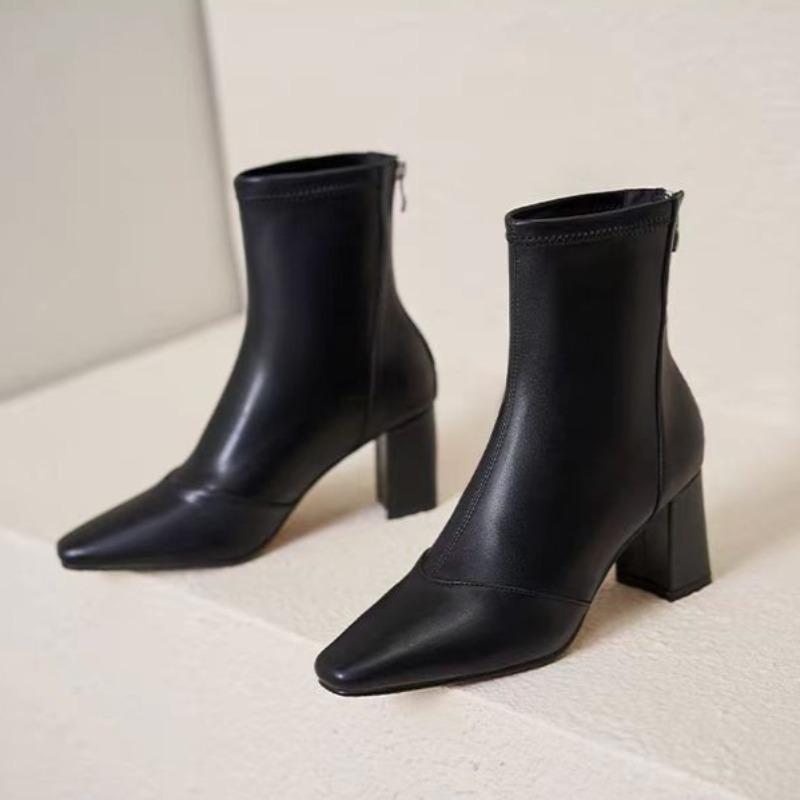 Fashion 2025 New Fashion Autumn and Winter Pointed Thick Heel Elegant Sexy Women's Shoes Banquet Party High Heels Women's Boots