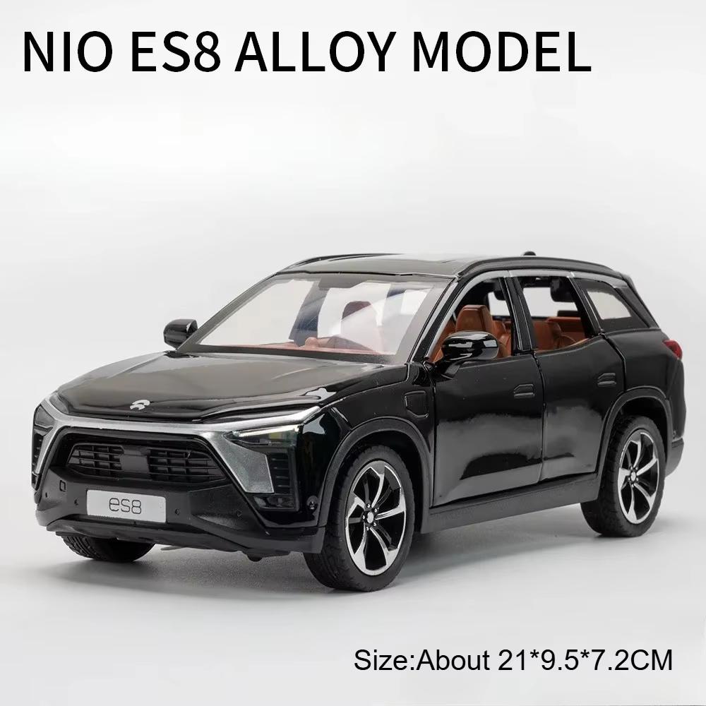 1:24 AITO M8 NIO ES8 New Energy Car Model Toy Wheel Steering Doors Opened Vehicles Models Music Light Toys Collectible Item