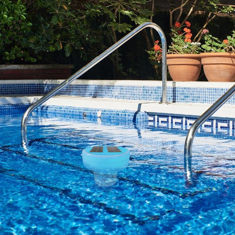 Pool Chlorine Floater with Colorful Solar Lights Waterproof Floating Chlorine Dispenser Flow Adjustable Chlorine Tablet