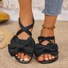 Women Anti-slip Trend Sandals Beach Casual Outdoor Bow Tie Flat Shoes Women 2025 New Summer Lightweight Platform Sandals
