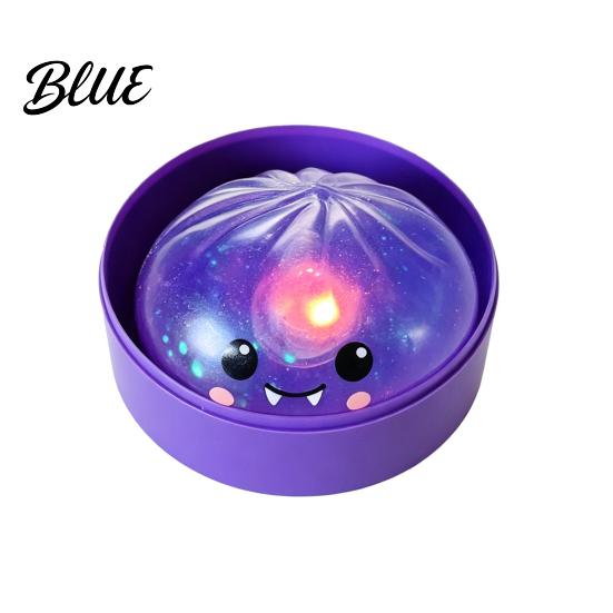 Fun Desk Toys Halloween Glitter Dumpling Squeeze Toy  Spooky Ghost Pumpkin with Steamer  Cute Anxiety Relief Gifts Slow Rising Bun Fidget Toy