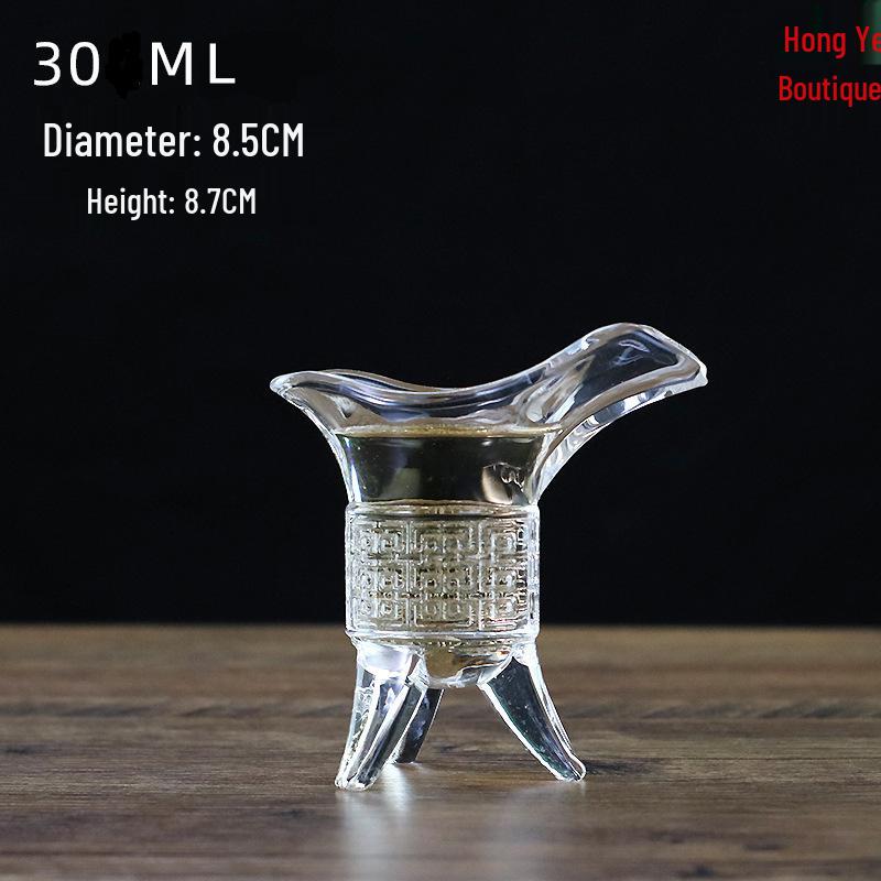 Ancient Emperor Antique Style Lead-Free Glass Wine Set: Three-Legged Small Cup