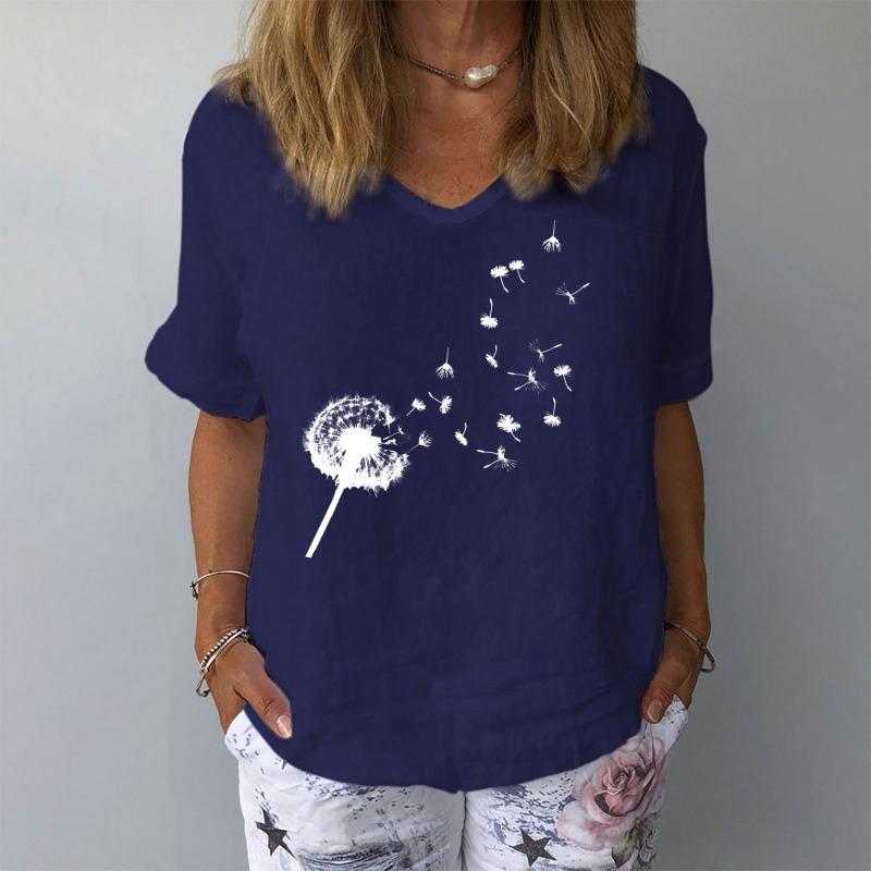 JPNTKY Women's Fashion Casual Short Sleeve V-Neck Blouses & Shirts