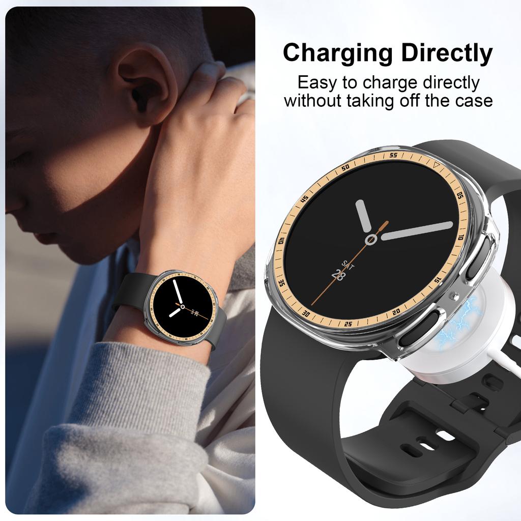 Bezel Ring+Cover for Samsung Galaxy Watch 8 Case 44mm 40m Protector Hard PC Bumper Scale Shell Galaxy Watch 8 Protective Cases