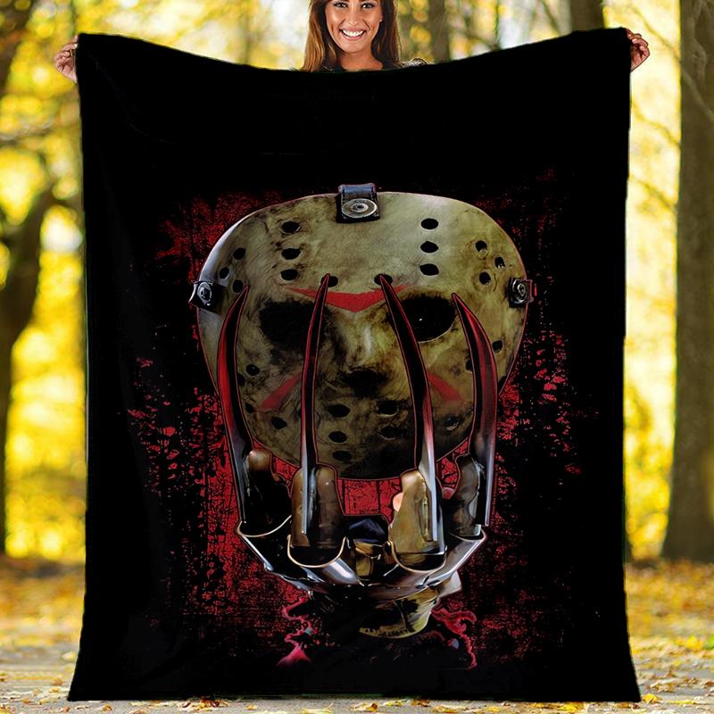 Friday the 13th Theme Printed Blanket - Perfect for Couch, Bed, Travel & Outdoor Use | Machine Washable, Cozy & Durable.