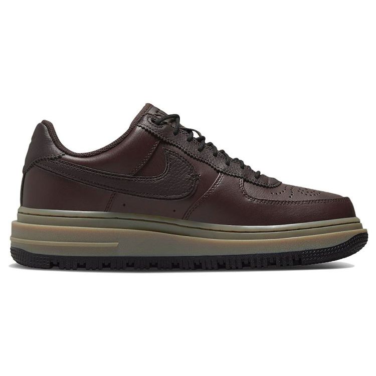 Nike Air Force 1 Luxe Marrone Basalto Sneakers Uomo Gomma Nera-Marrone Scuro DN2451-200