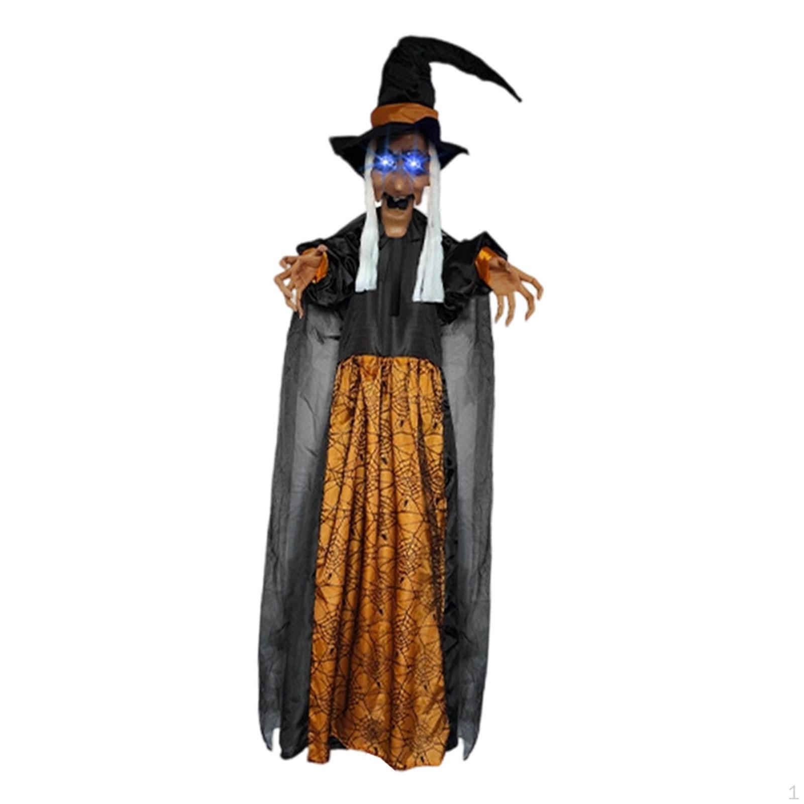 

Подвесная анимированная говорящая ведьма на Хэллоуин для вечеринок во дворе, карнавала чёрный
