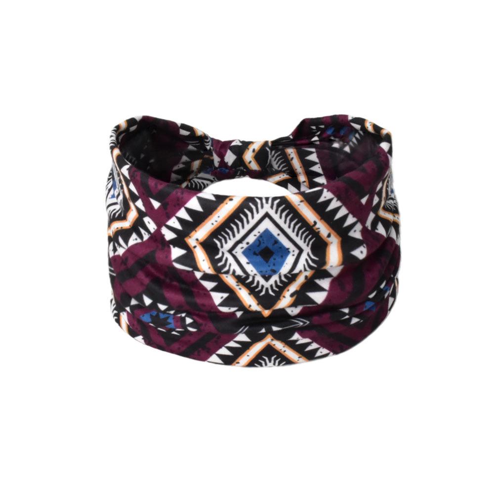Women's Paisley Sport Yoga Headband - Sweat-Absorbing, Elastic Cotton, Bohemian Style