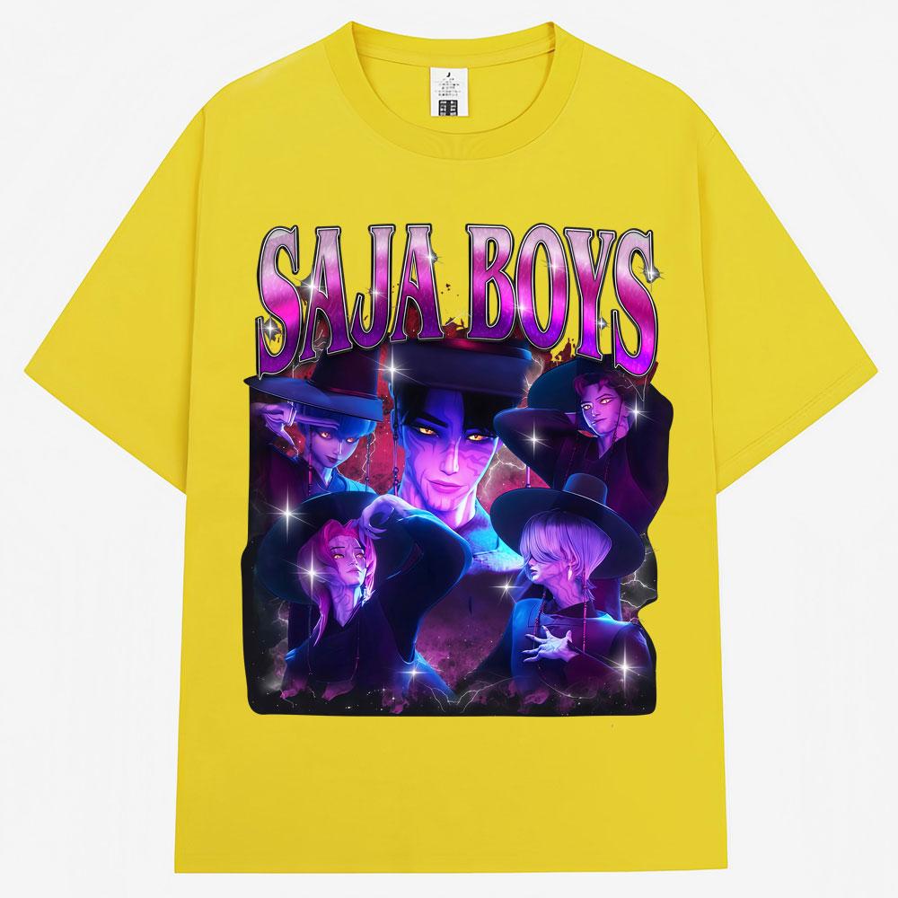 Žhavé Anime KPop Lovci démonů Saja Chlapecká trička Harajuku Vintage Manga Pánská Dámská trička Volná Bavlněná Ležérní Trička Streetwear