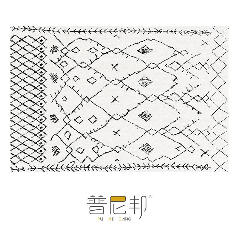 American Moroccan Bedroom Decor Bedside Carpet Washable Carpets for Living Room Nordic Ethnic Lounge Rug Soft Non-slip Floor Mat