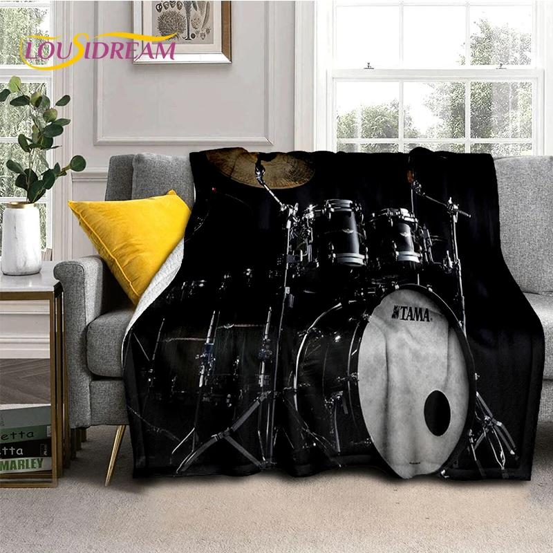 Music Instruments Drum Kit Drum Set Blanket,Soft Throw Blanket for Home Bedroom Bed Sofa Picnic Travel Office Cover Child Gift