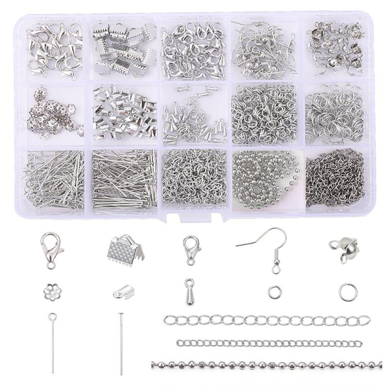 Set di 15 pezzi di strumenti per gioielli in metallo fatti a mano per bracciali e collane fai da te