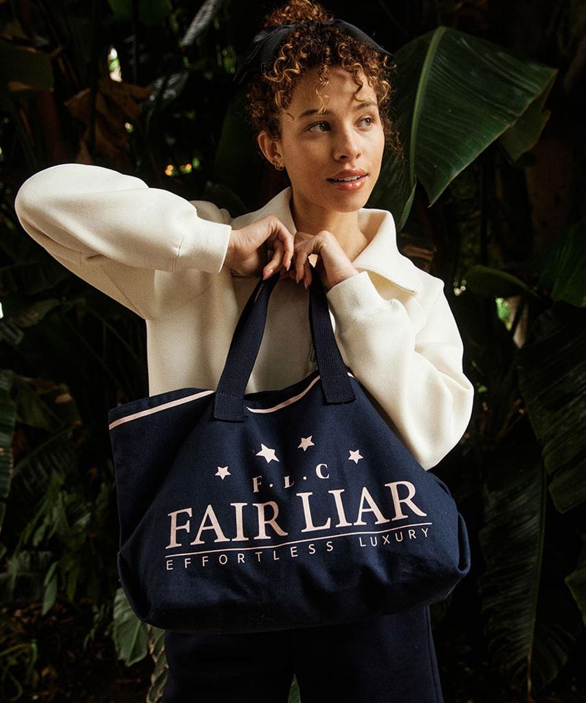 Fairliar Club Star Canvas Tote Bag_Navy