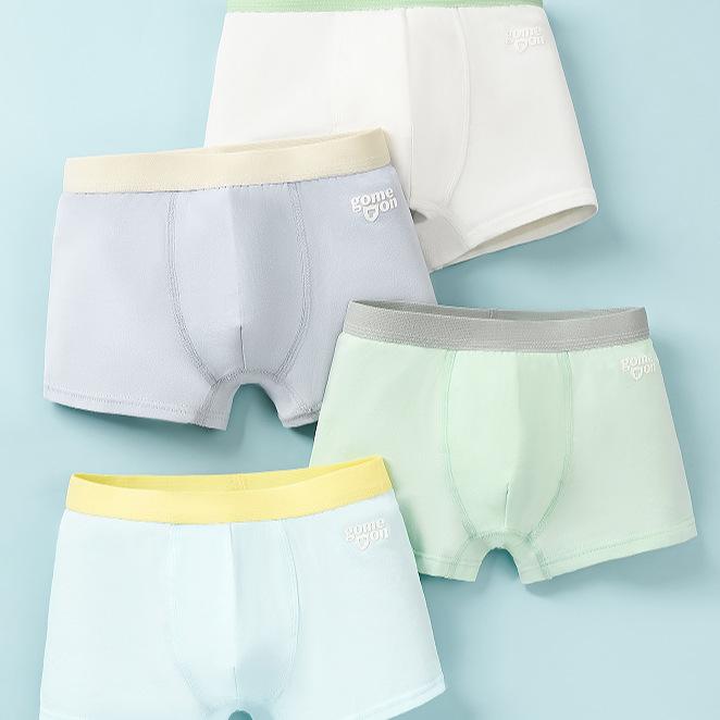 Class A 100% Cotton Boys' Antibacterial Boxer Briefs - Breathable & No Pinching Crotch for Growing Children