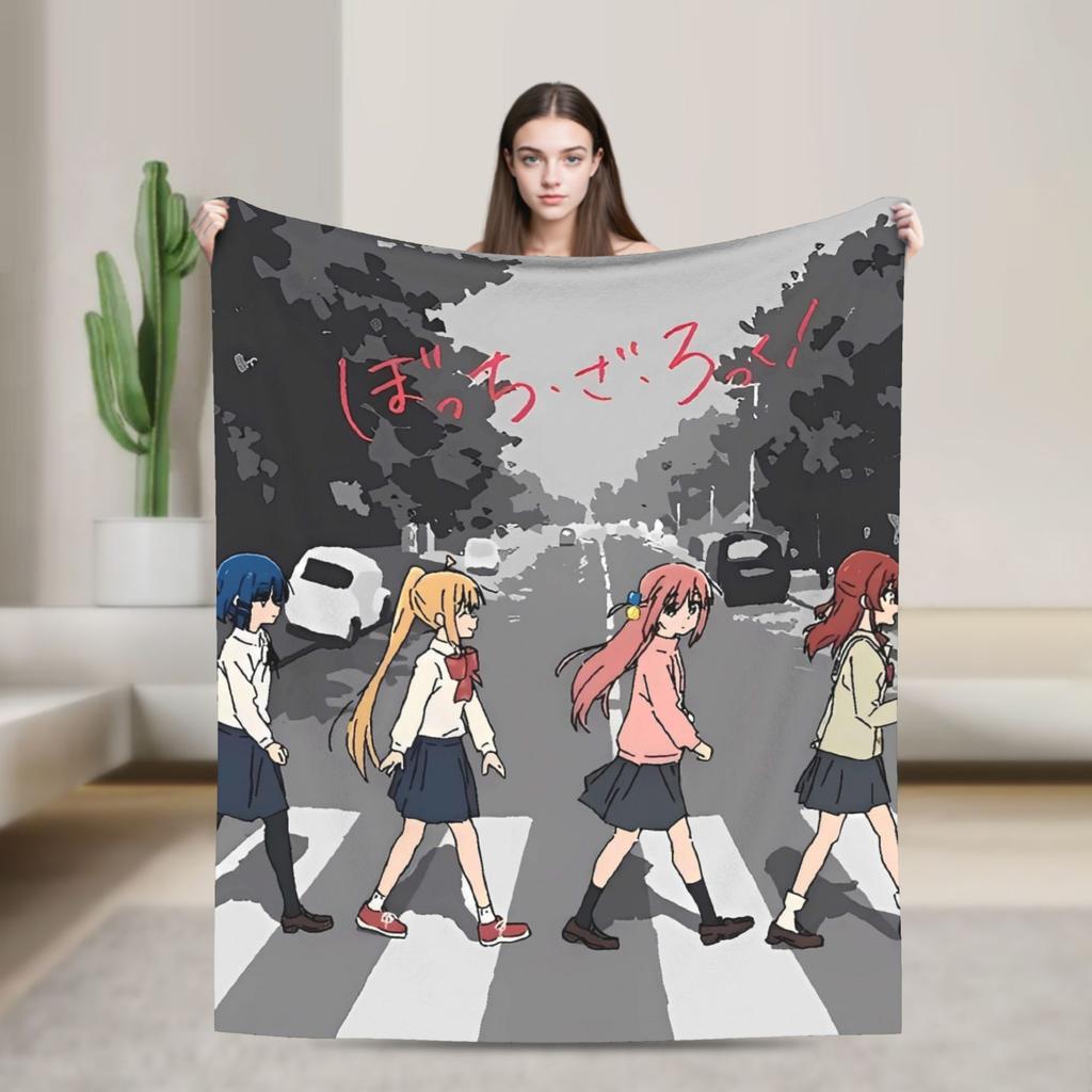 BOCCHI THE ROCK Blanket Quality Warm Soft Throw Blanket Winter Camping Couch Bed Comfortable Bedspread