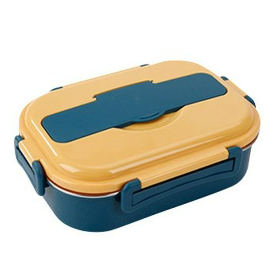 Fiambrera Bento Portátil de Acero Inoxidable 304 con Separadores – Gran Capacidad, Diseño de Hebilla Cuadrada, Estilo Nórdico para Estudiantes