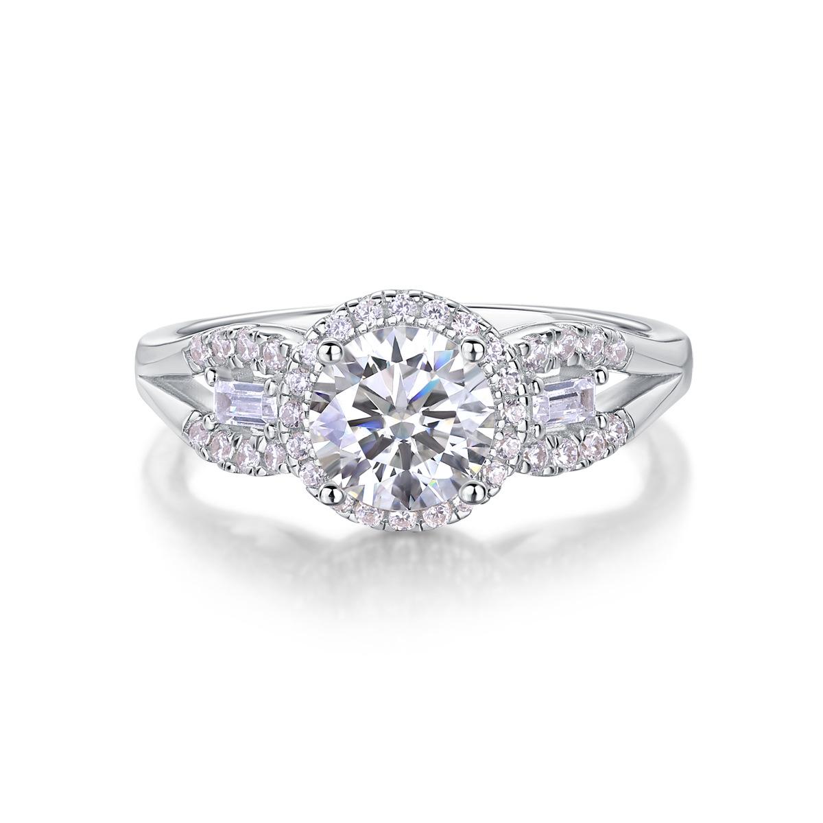 

S925 Silver **** Moissanite Closed Ring Mido No. 9