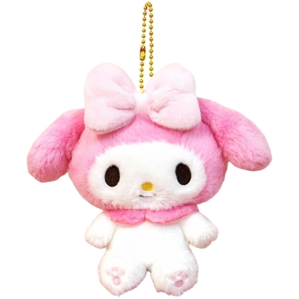 Nakajima Corporation My Melody Plush Keychain Pink 12x15x7cm with Ball Chain