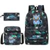 Movie Peripheral Print Backpack, School Bag Student Campus With Plush Ball Backpack