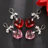 Sweet Cool Bowknot Earings Glass Love Heart Dangle Earrings Pendant Ear Rings Jewelry Punk Accessory for Women and Girls