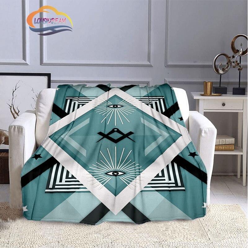 The Freemasons Blanket Freemasonry Series Flannel Cashmere Blanket Masonic Fluffy Blanket All Seeing Eye Printing Pattern Blanke