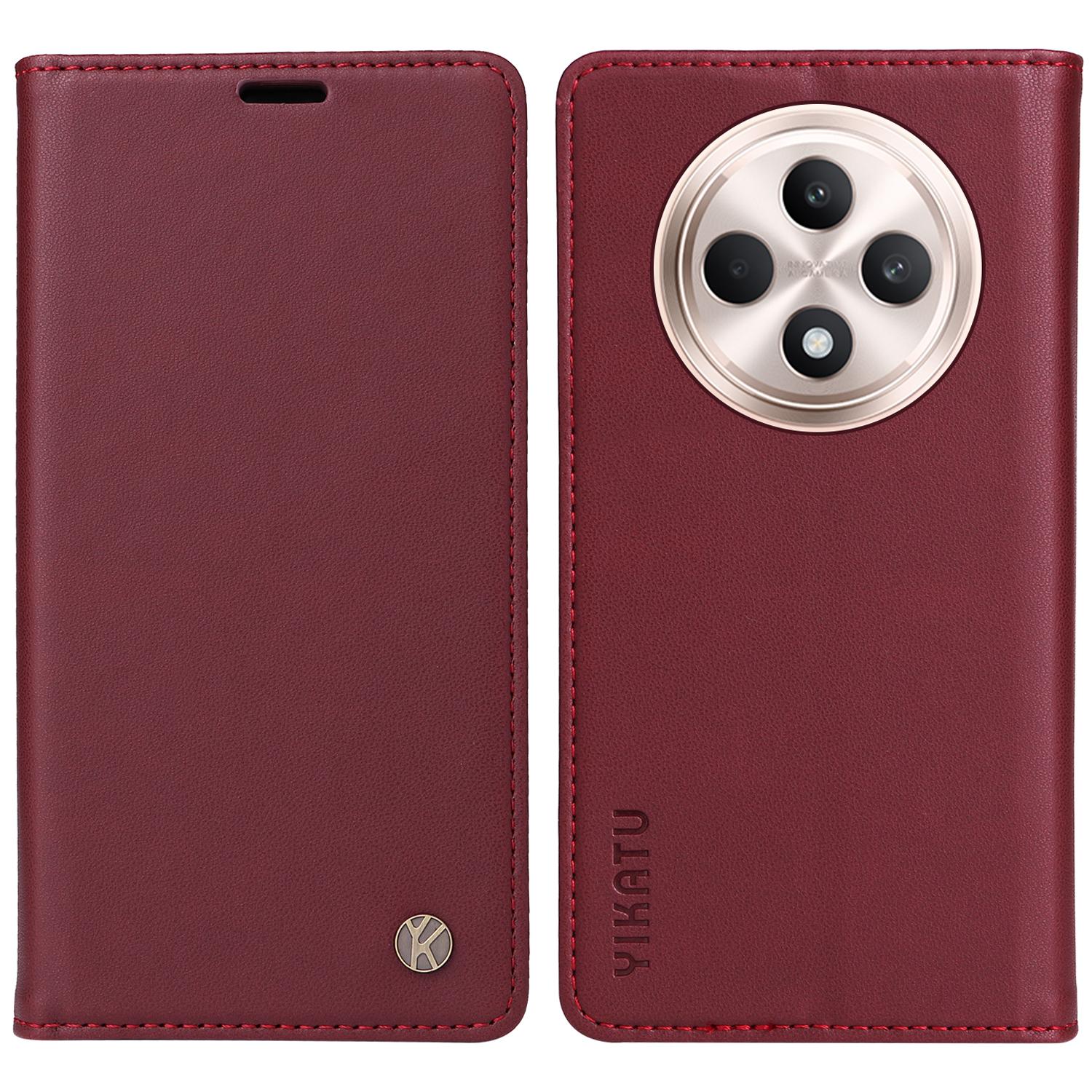 

YIKATU YK-001 For Oppo Reno12 F 4G Case Wallet Leather Phone Cover Strong Magnetic Closure B