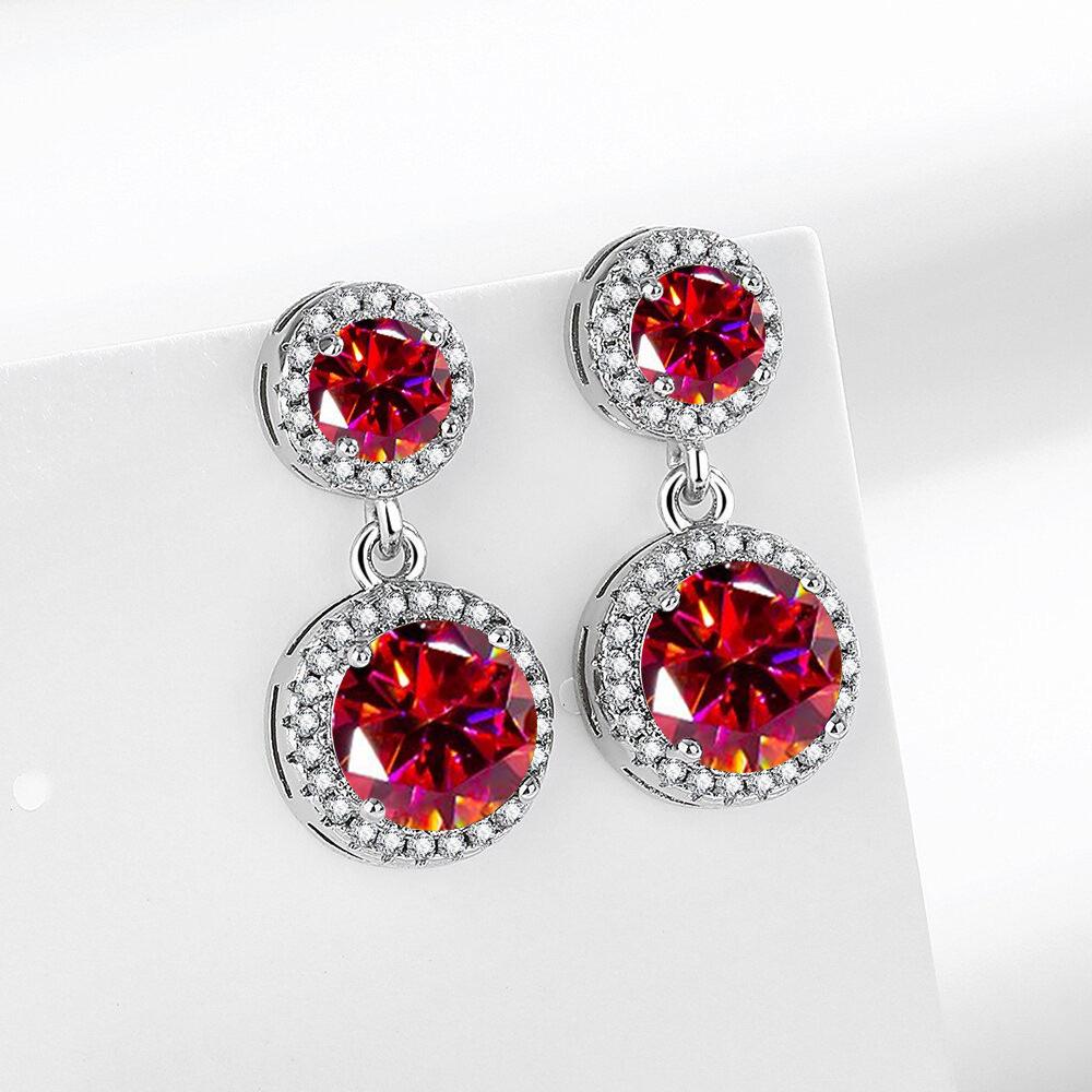 High-end Luxury Princess Round Bag with Tassel for Women Zircon Earrings