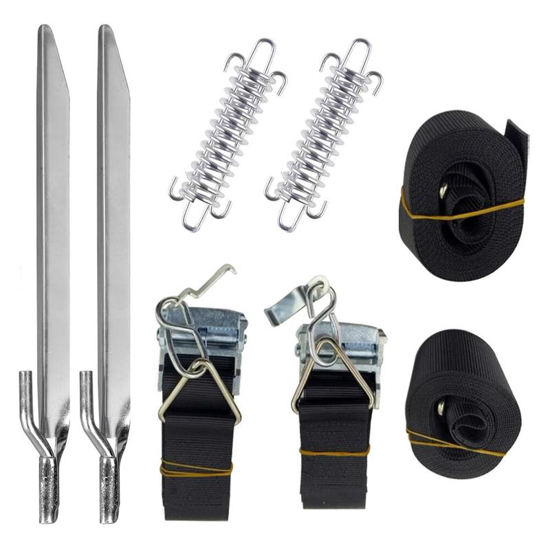 1set Awning Storm Hold Down Side Straps Canopy Securing Hooks Fit For Thule Caravan Motorhome Storm Wind Set Pair RV Accessories