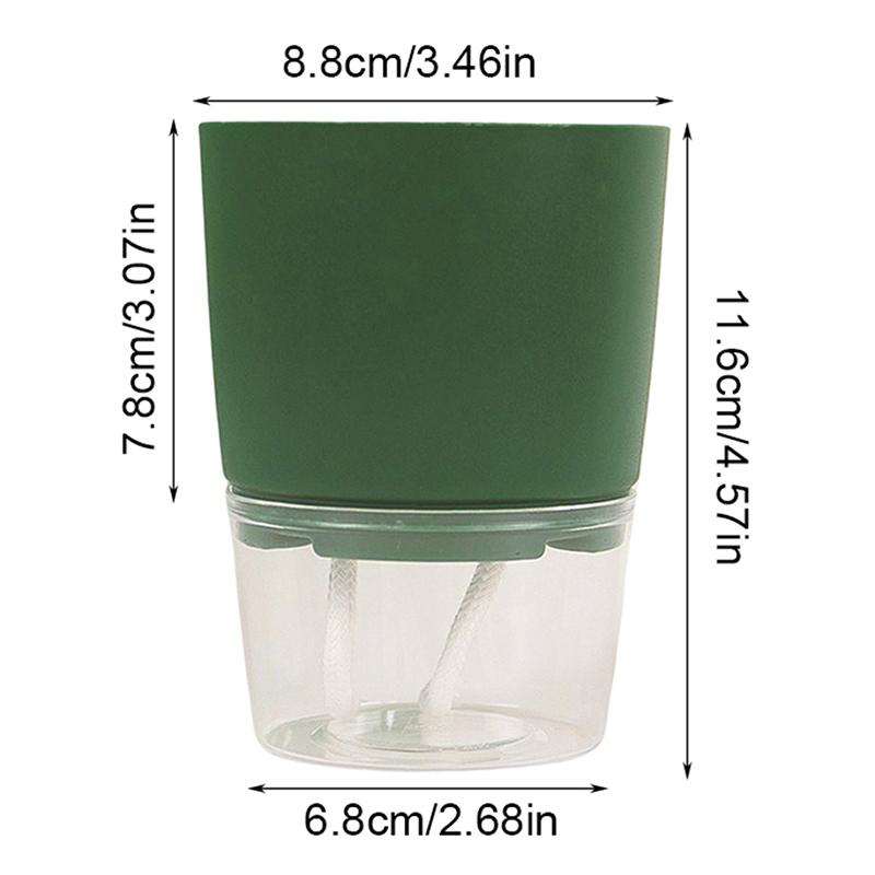 1Pc Plant Pot Self Watering Clear Plastic Double-Layer Water Storage Flowerpot