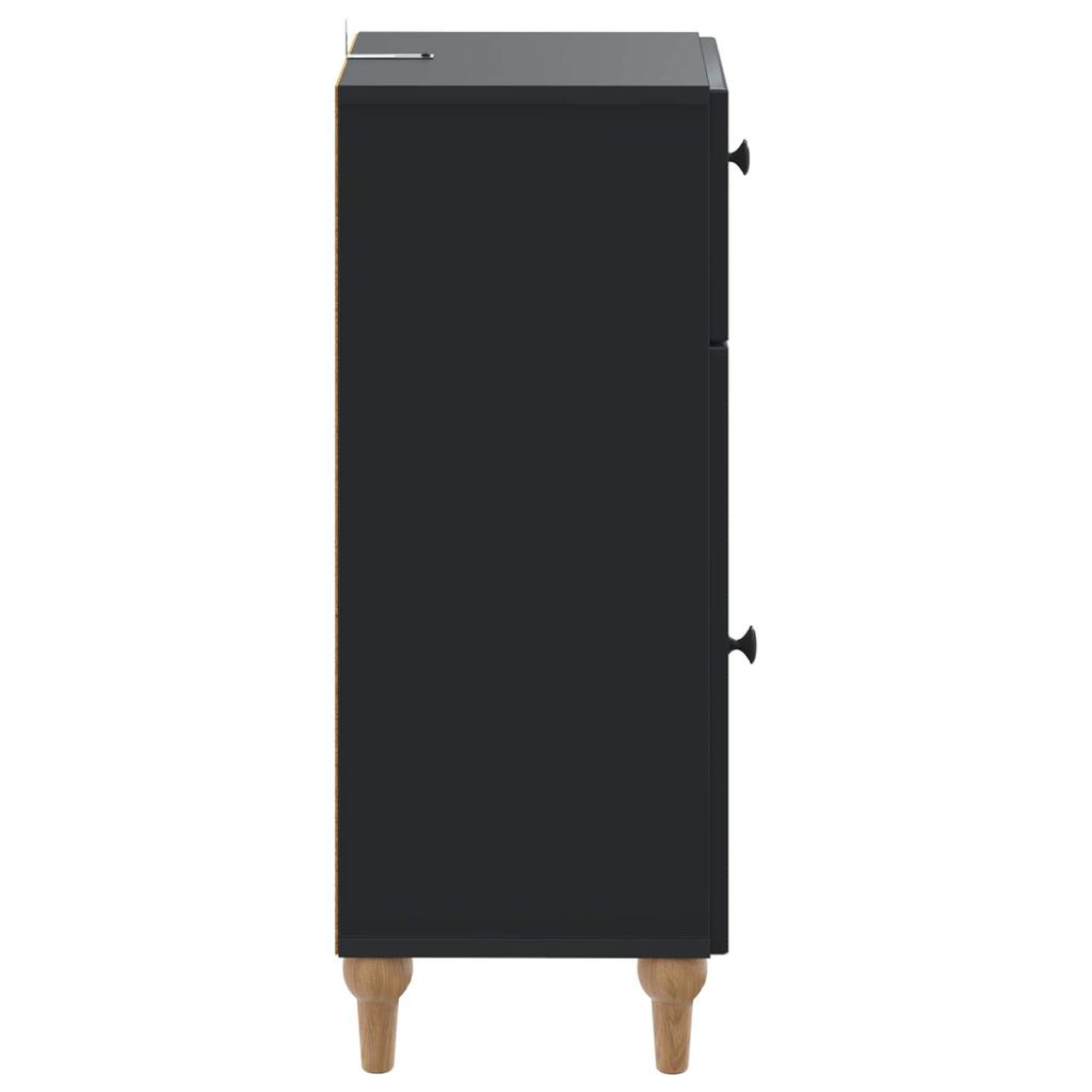 Bathroom Storage Cabinet ALKMAAR Black 30 X 31 X 80 Cm