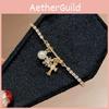Cross Pendant Adjustable Bracelet For Women With Zirconia Embellishments Fashion Trendy Jewelry Gift
