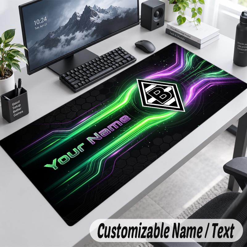 Custom Name Text Mouse Pad Borussia Mönchengladbach Personalized Desk Pad For Work And Gaming