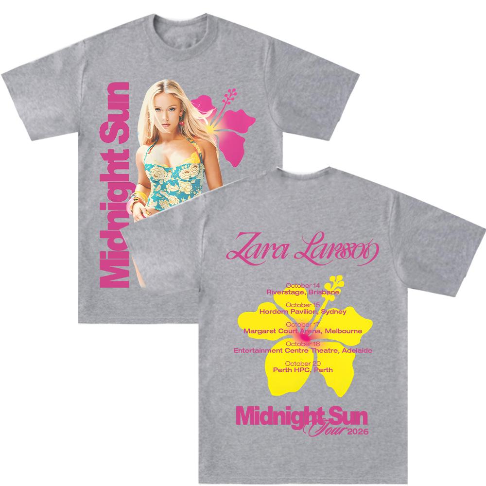 Midnattssolstur 2026 T-shirts Z-Zara Larsson Grafiska Kläder Y2k Hip Hop Dam Herr Streetwear Ren Bomull Mjuk Avslappnad T-shirt