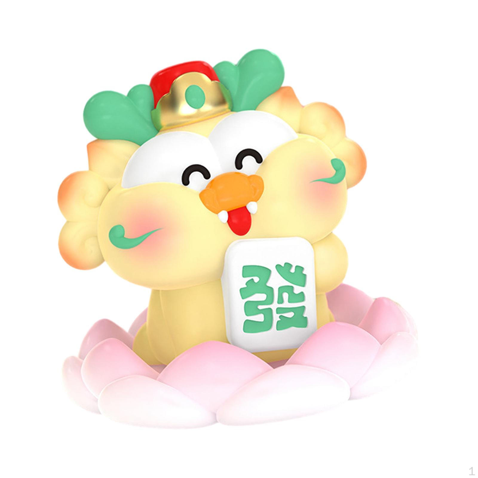 Chinese Year Dragon Figurine Resin Statue Car Dashboard Decoration Handmade Fengshui Sculpture Style B