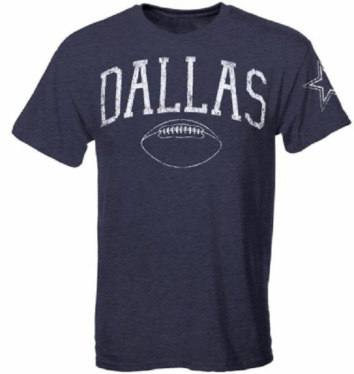 Dallas Cowboys Men s Heather Blue Arch Short Sleeve T shirt M