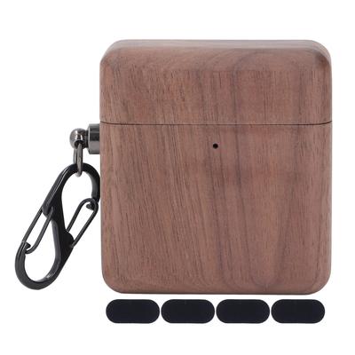 Bluetooth Earbuds Case Cover Wooden Case Microfiber Lining Handcrafted Fall Resistant Wireless