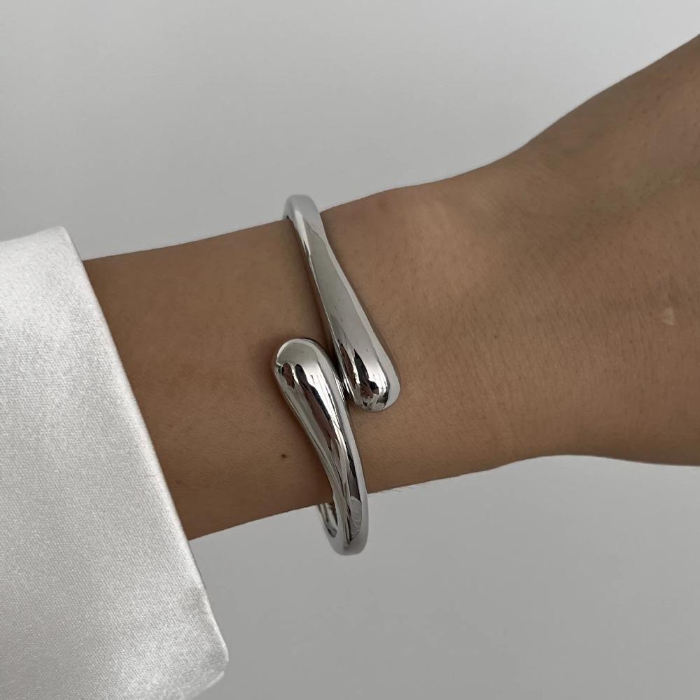 Vintage Punk Women Bracelet 3 Styles Geometric Spring Bangles Metal Cuff Bangles  Bracelet Charm