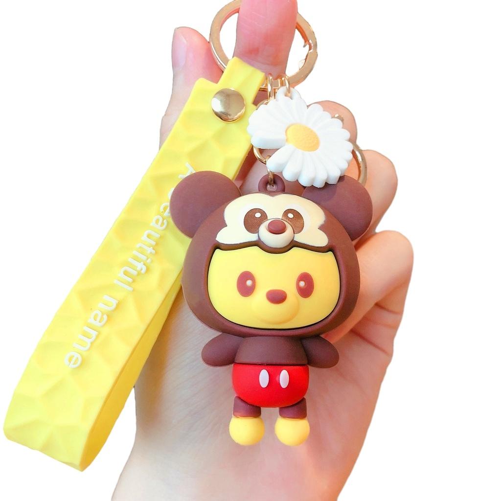 Kreativer Cartoon Eichhörnchen Stich Schlüsselanhänger Niedlicher PVC Taschenanhänger für Paare
