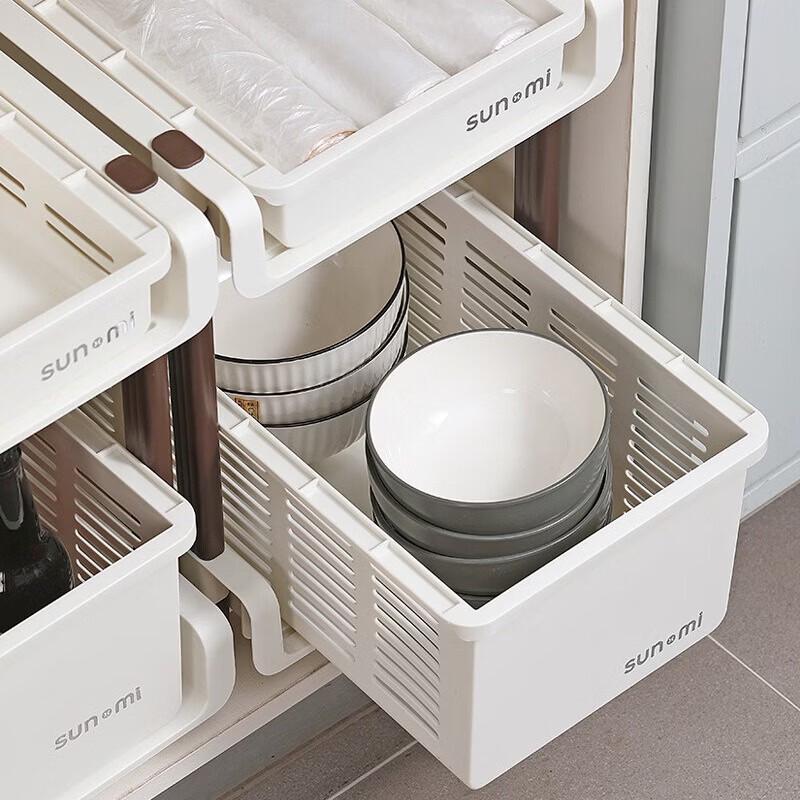 Sun Xiaomei Under-Sink Pull-Out Storage Rack with Wheels