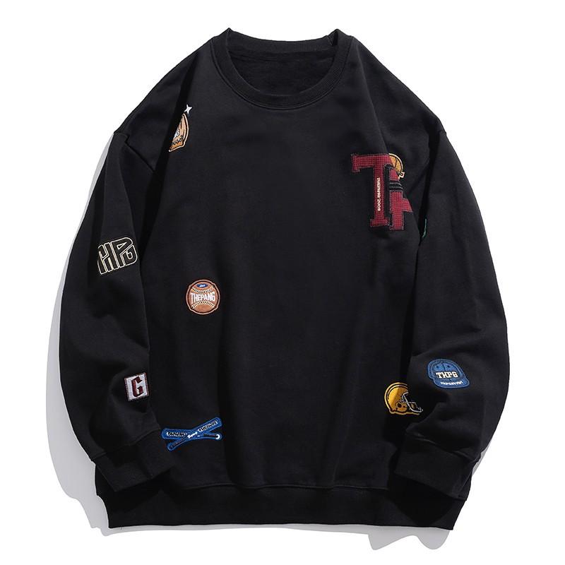 Round Neck Soft High Quality Fabric Wrinkle-resistant Men's Street Sports Casual Breathable Loose Fashion Trend Comfortable Long Sleeve Tops