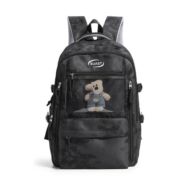 Schoolbag Lightweight School Bag Boys Camouflage Junior High School High School Students Large Capacity Backpack Women's Commuter Travel Computer