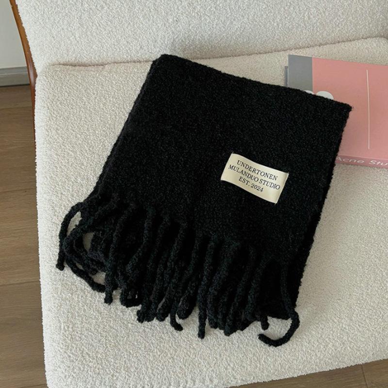 Fashion Women Thick Shawl Wraps Scarf Winter Warm Fashion Solid 80% Wool Pashmina Scarves Long Tassel Hijab Stoles Soft Bufanda