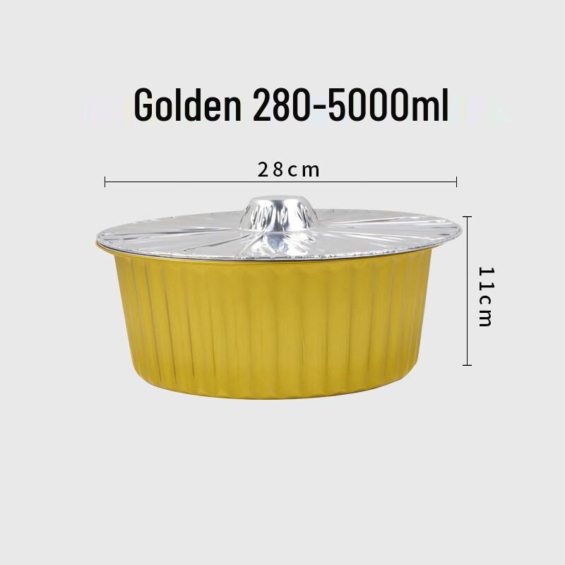 

ZISIZ Gold Round Aluminum Foil Disposable Meal Containers with Lids